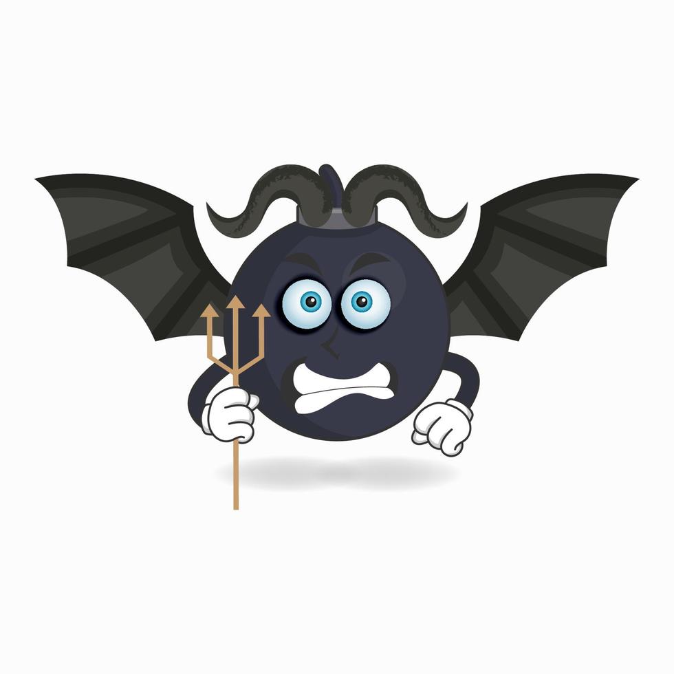 The Boom mascot character becomes a devil. vector illustration