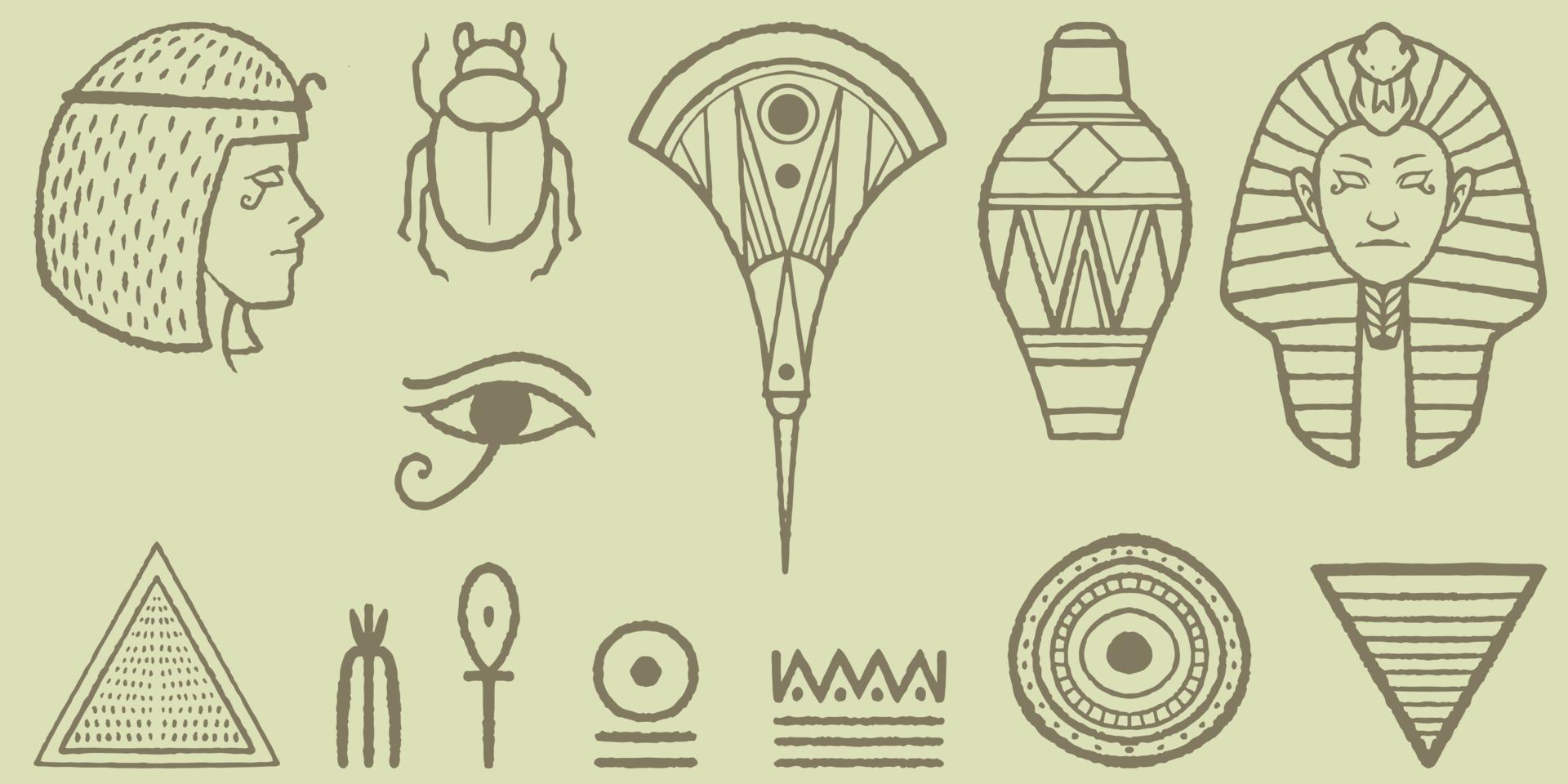 adorno egipcio antiguo tribal. arte tribal egipcio vintage étnico. vector