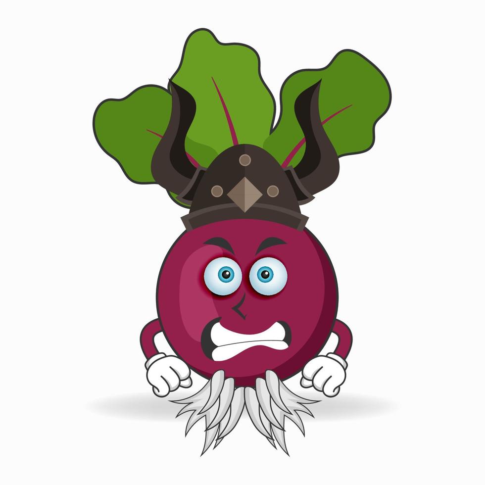 The Onion Purple mascot character becomes a fighter. vector illustration