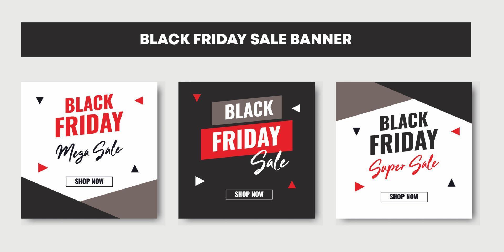 Black friday social media post template, banner advertisement vector