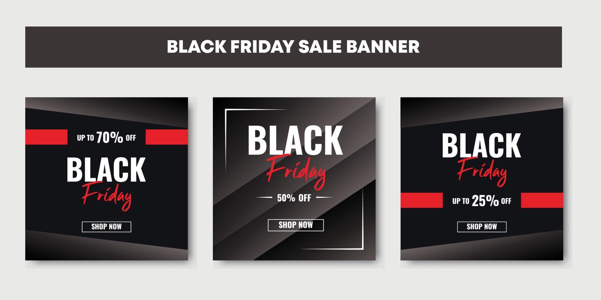 Black friday social media post template, banner advertisement vector