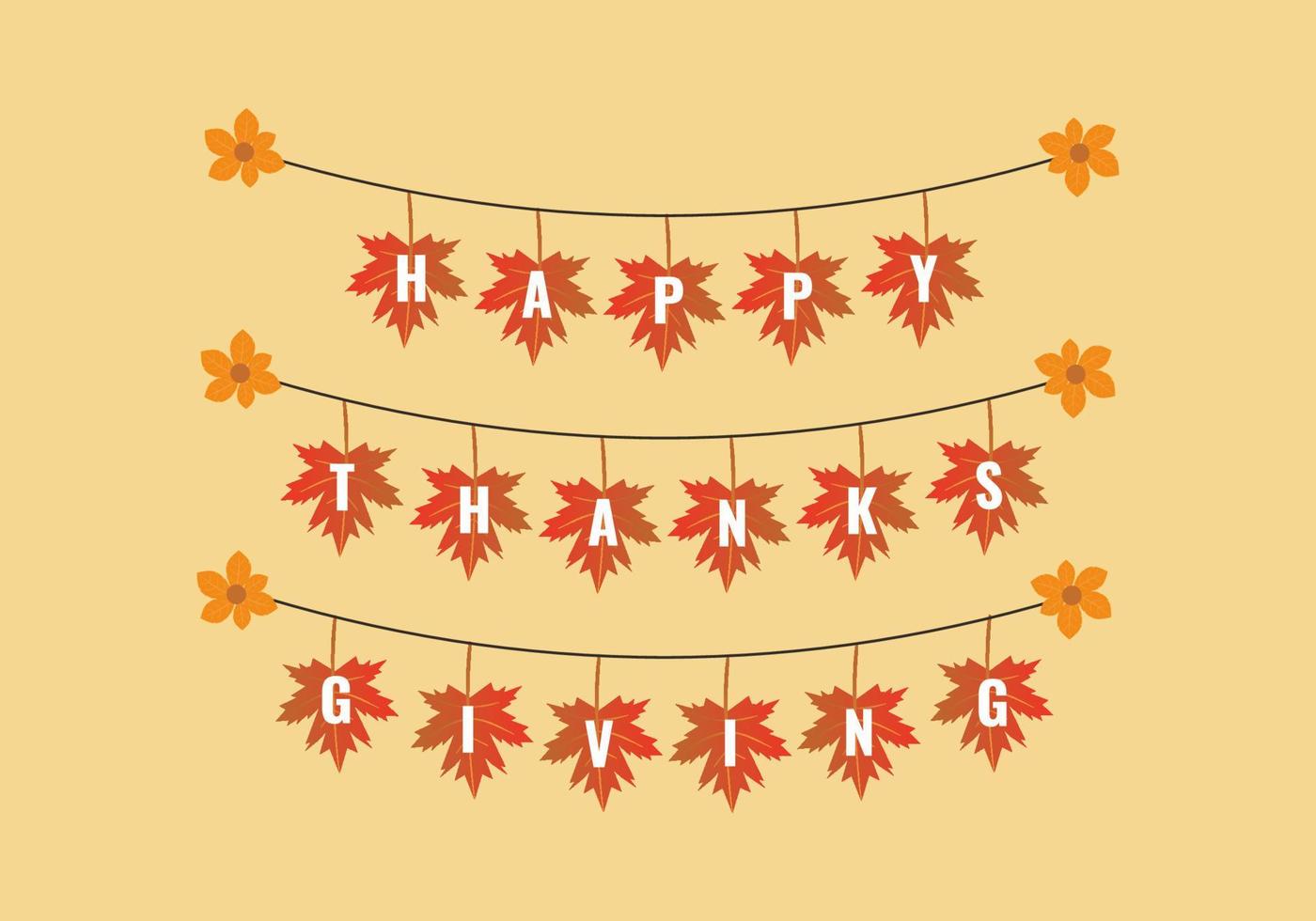 concepto del día de acción de gracias con hojas de otoño tarjeta de felicitación de acción de gracias. vector