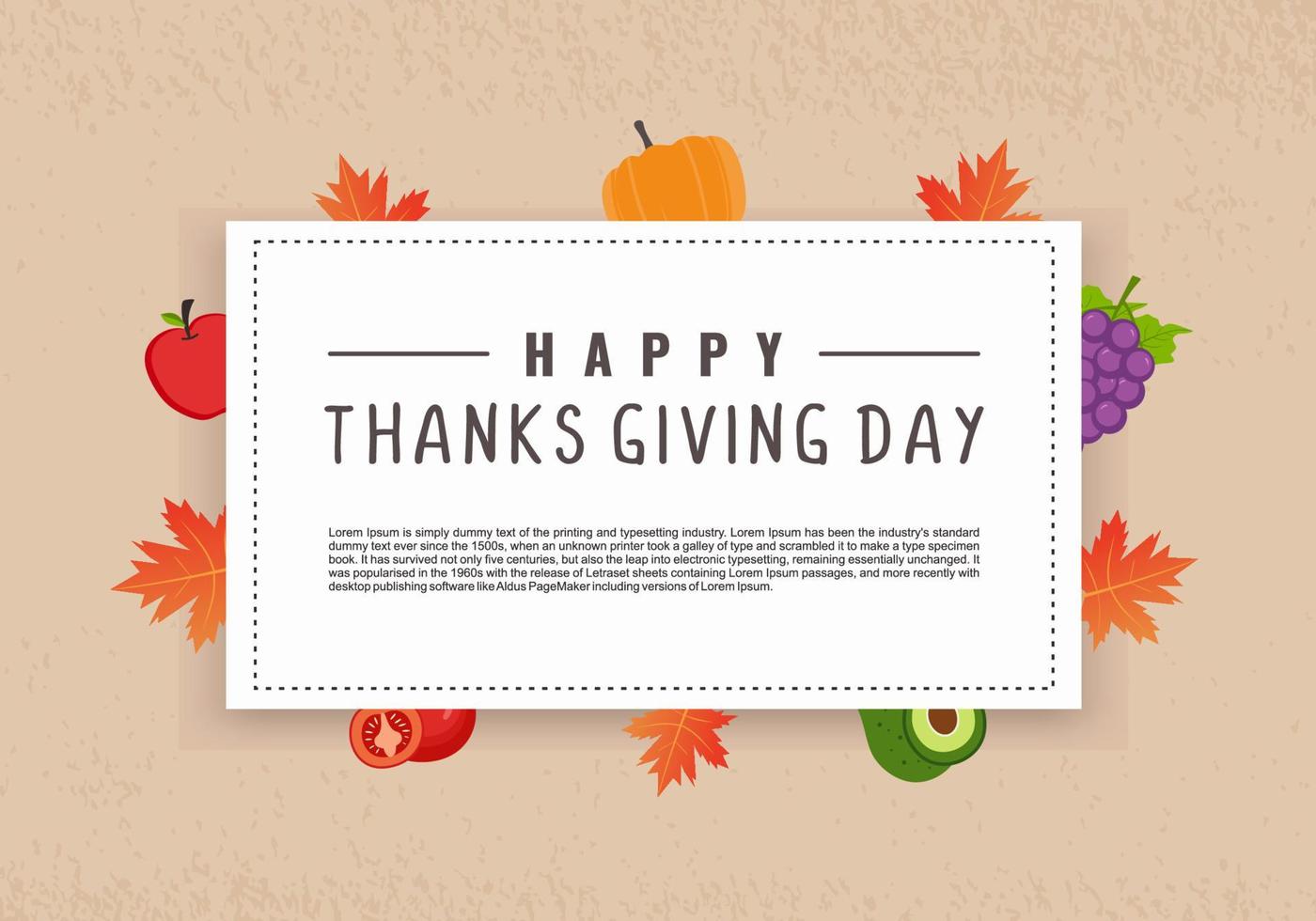 Thanksgiving day banner background. Thanksgiving text vector