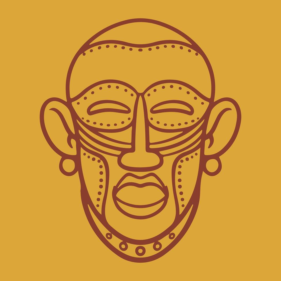 Cartoon Color African Ethnic Tribal Masks Icon. vector