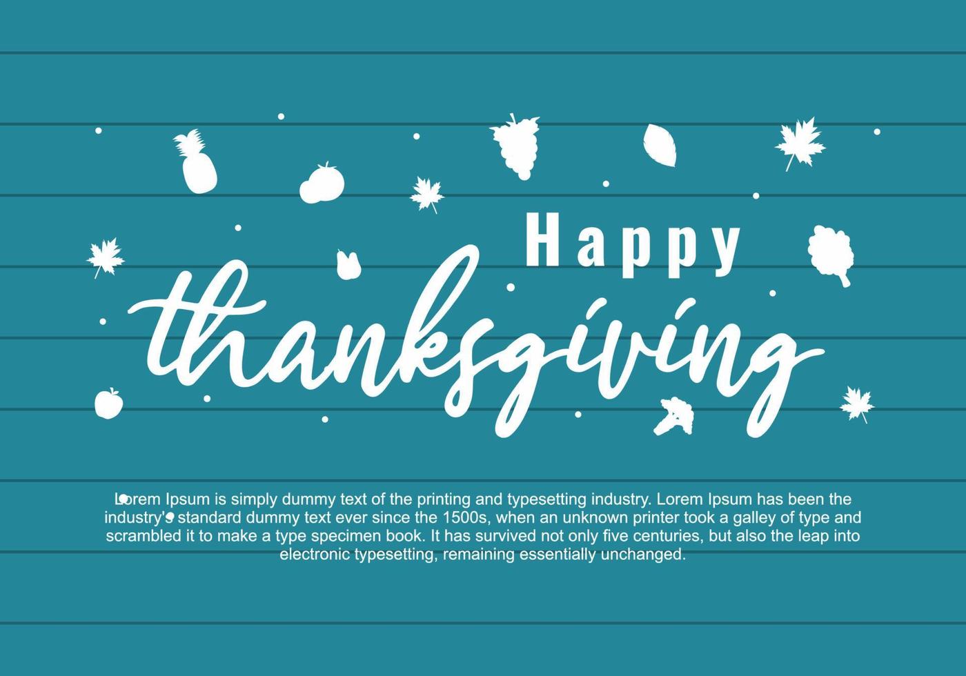 Happy Thanksgiving poster with autumn leaves and florals vector