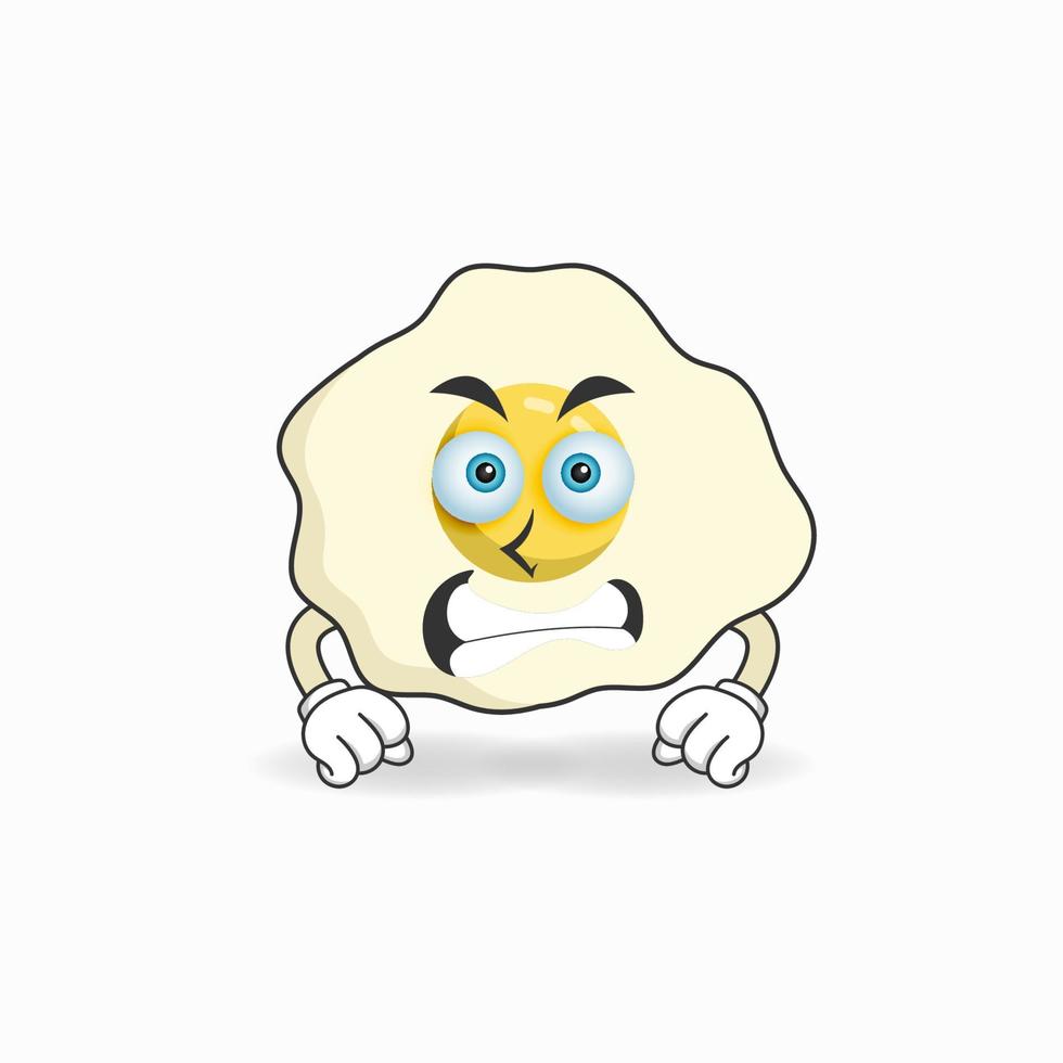 Egg mascot character with angry expression. vector illustration