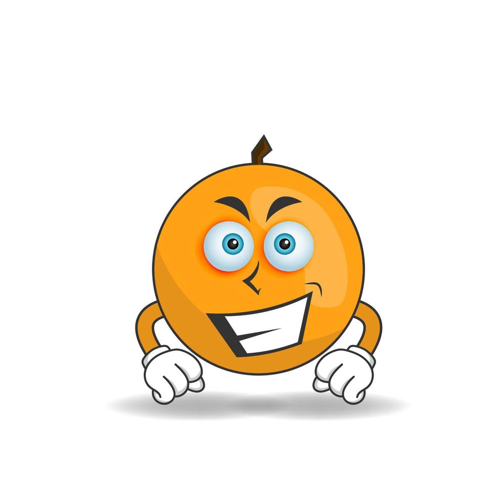 Orange mascot character with smile expression. vector illustration