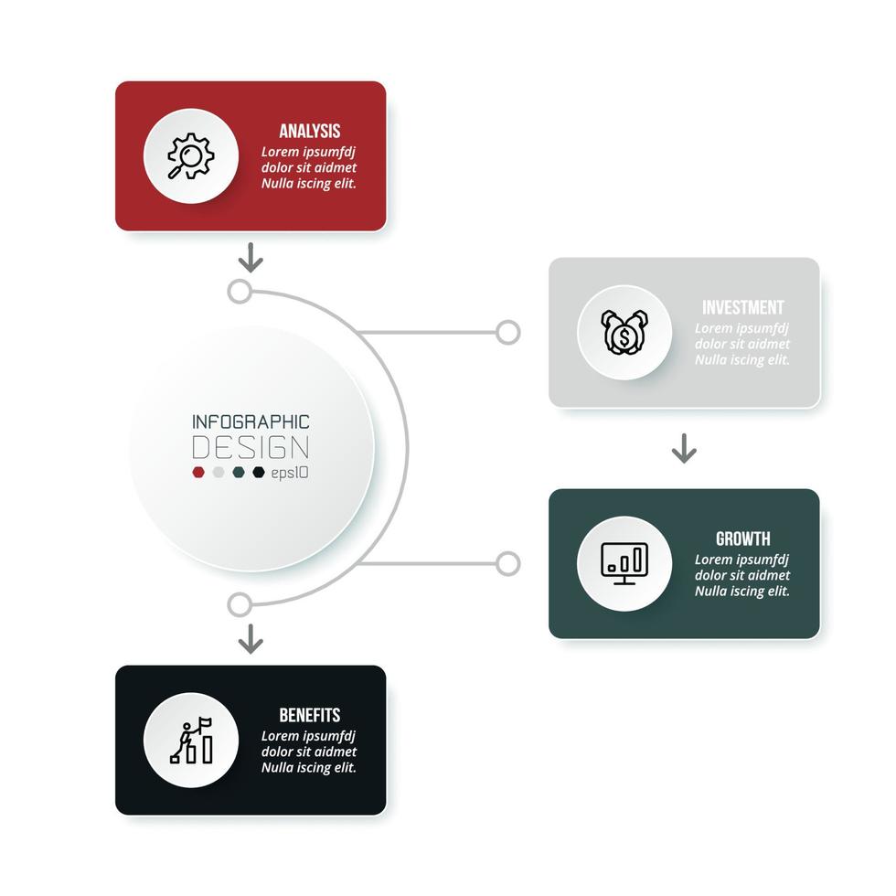 Business concept infographic template with diagram. vector