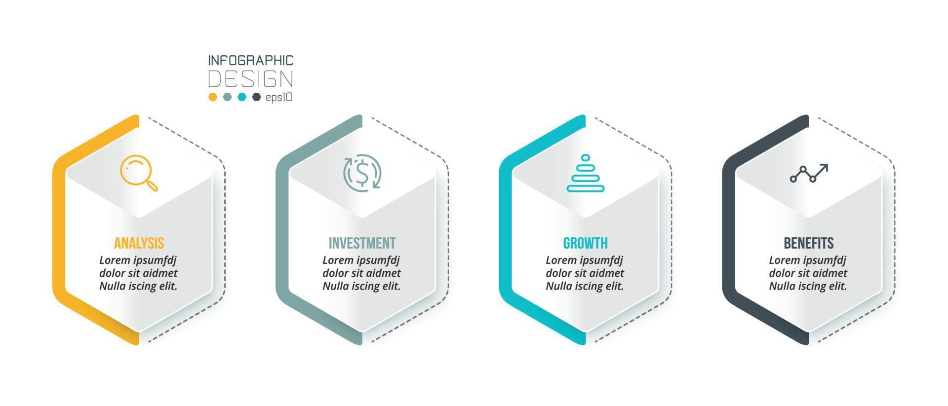Business concept infographic template with option. vector