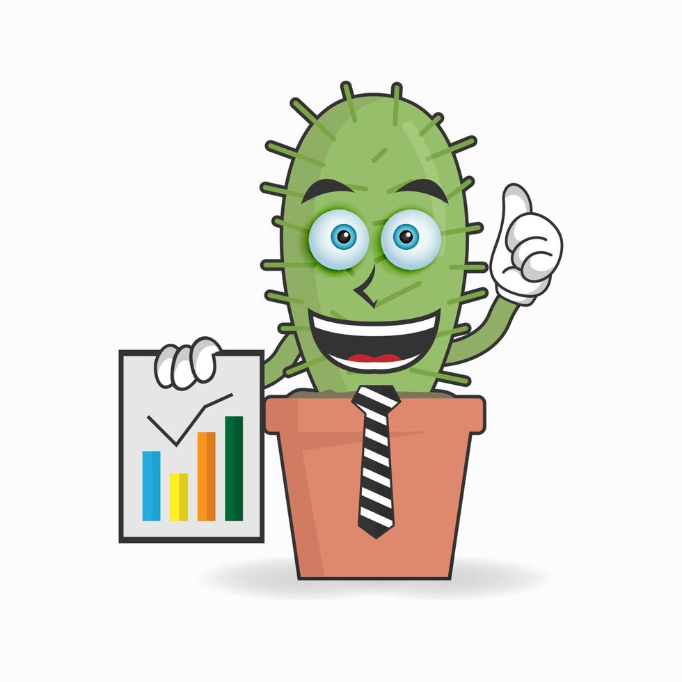 Cactus mascot character presentation. vector illustration