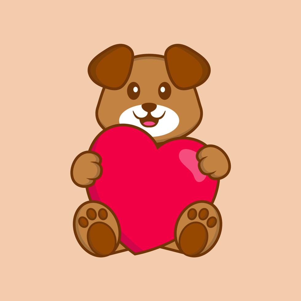 Cute dog cartoon character vector illustration.