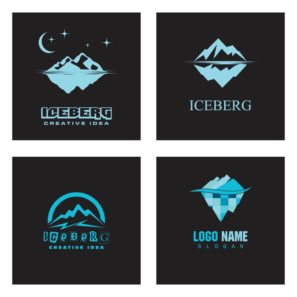 iceberg logo plantilla vector símbolo naturaleza