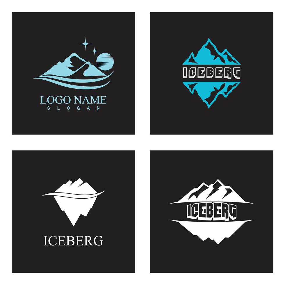 iceberg logo plantilla vector símbolo naturaleza