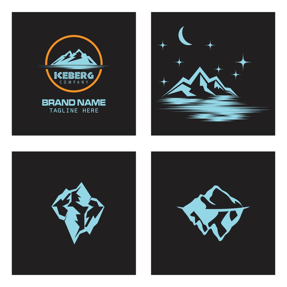 iceberg logo plantilla vector símbolo naturaleza