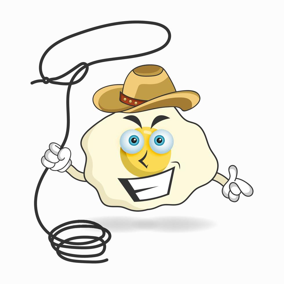 The Egg mascot character becomes a cowboy. vector illustration