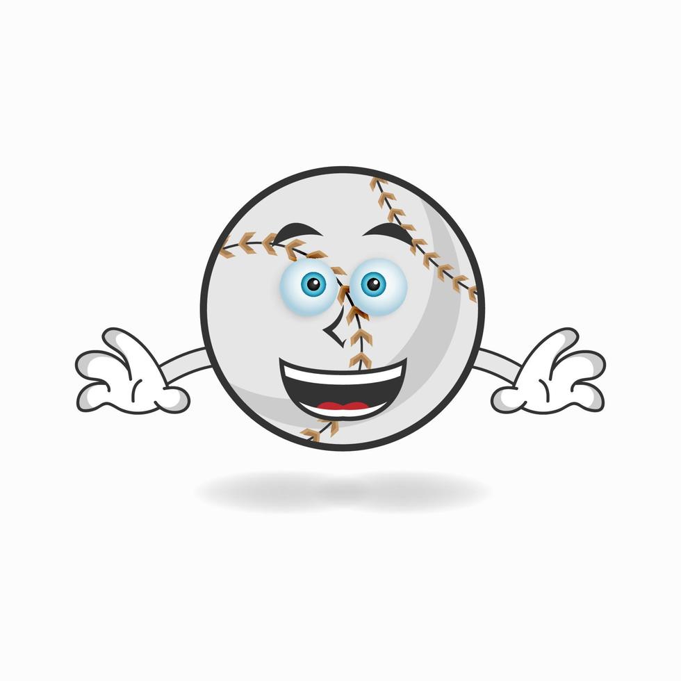 Personaje de mascota de béisbol con expresión de sonrisa. ilustración vectorial vector