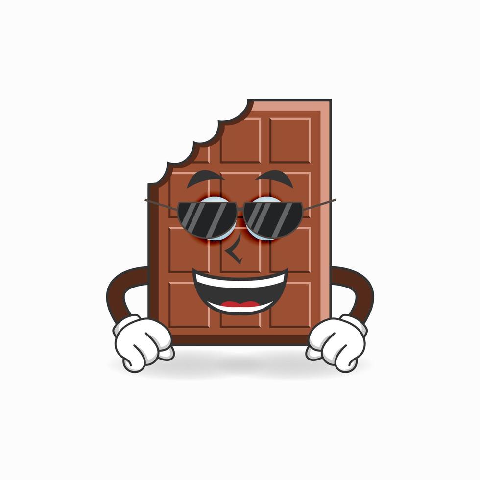 Chocolate mascot character with sunglasses. vector illustration
