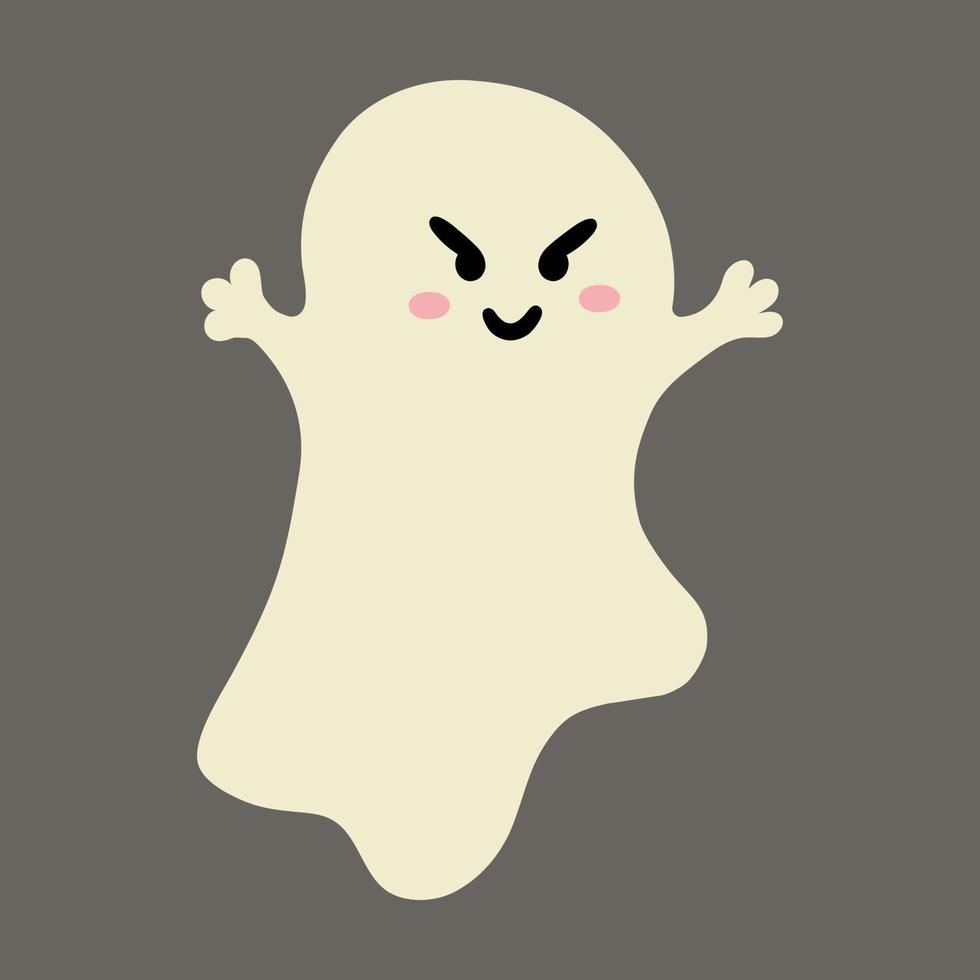 fantasma de niño de dibujos animados de miedo plano. fantasma volador espeluznante vector