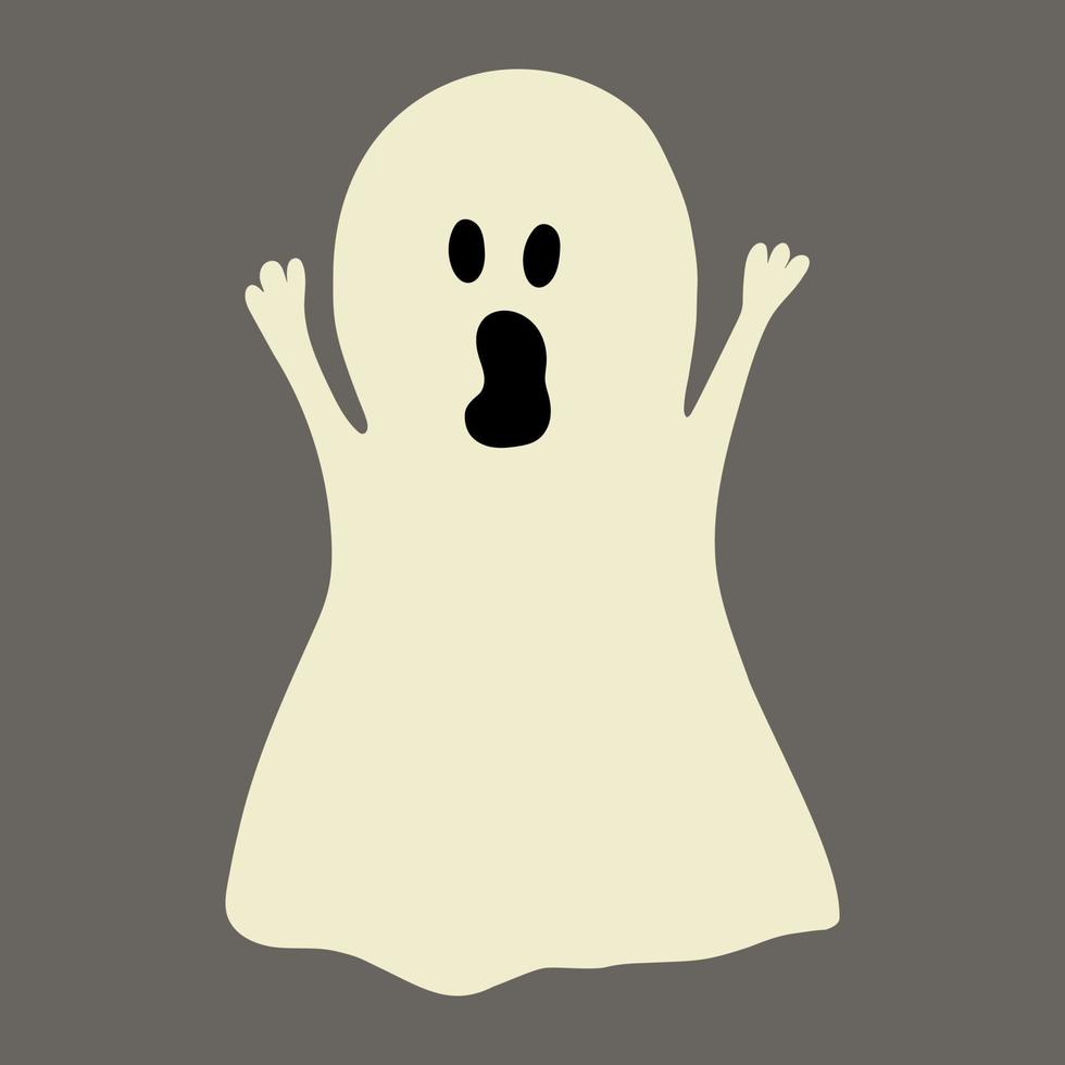 Scary ghost sheet isolated on grey background vector