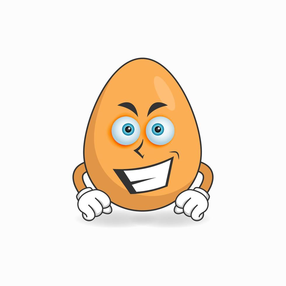 personaje de mascota de huevo con expresión de sonrisa. ilustración vectorial vector