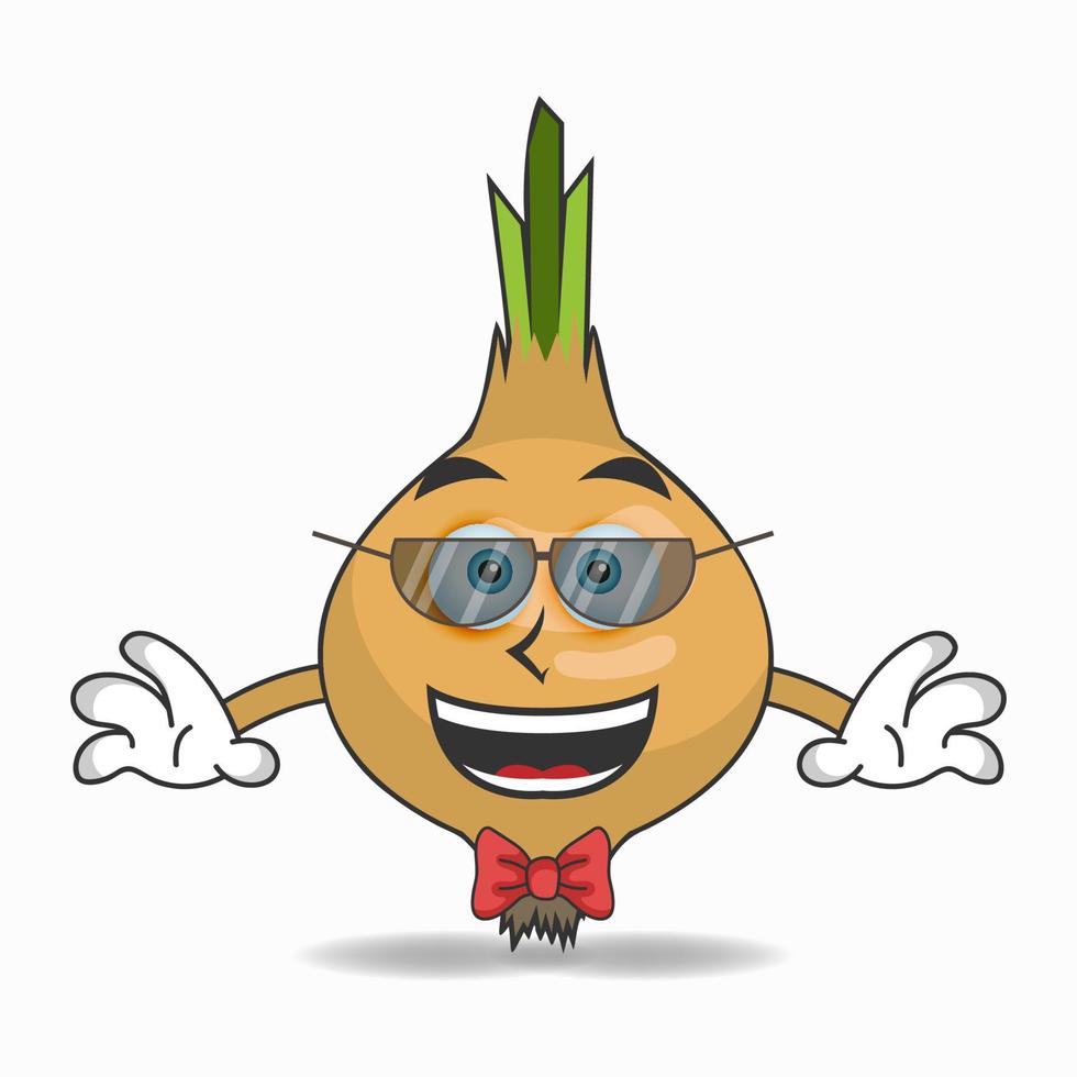 The Onion mascot character becomes a businessman. vector illustration