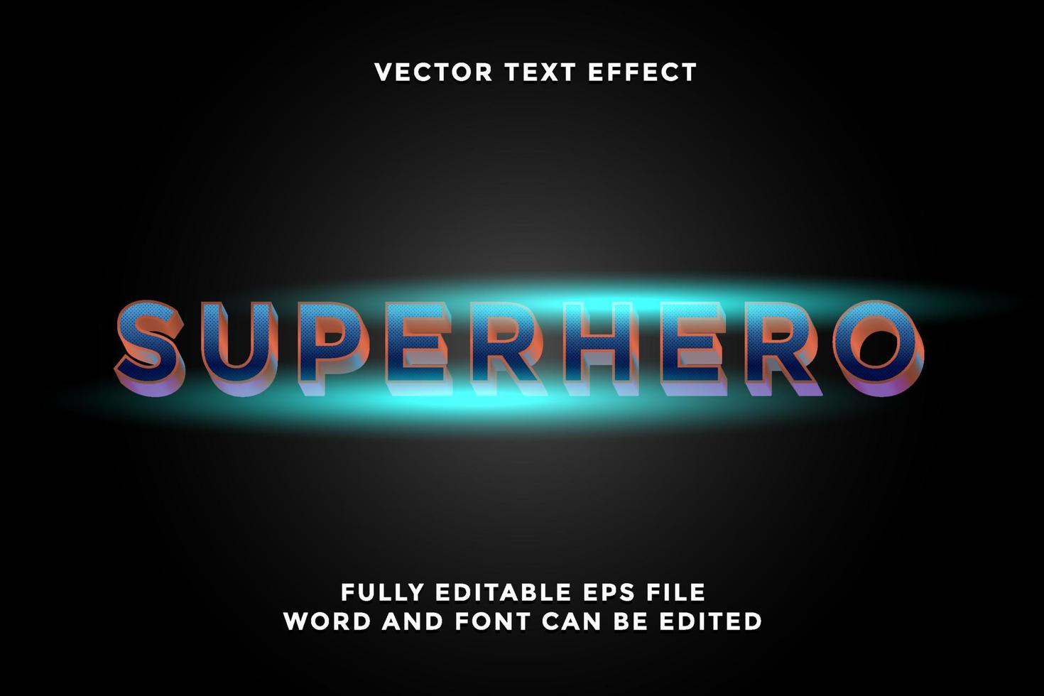 efecto de texto de vector de superhéroe editable