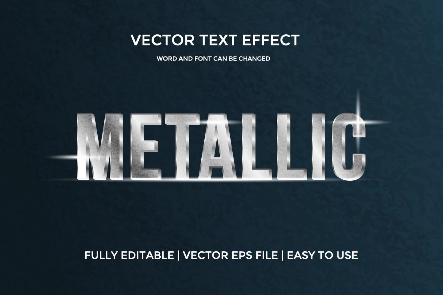 efecto de texto vectorial metálico editable vector