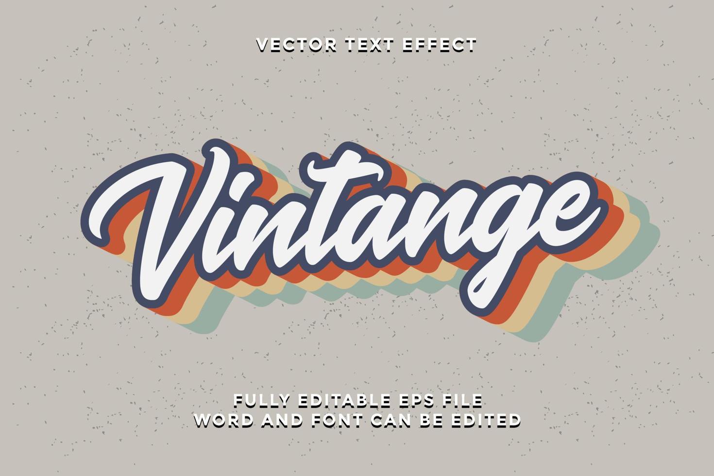 efecto de texto vintage editable vector