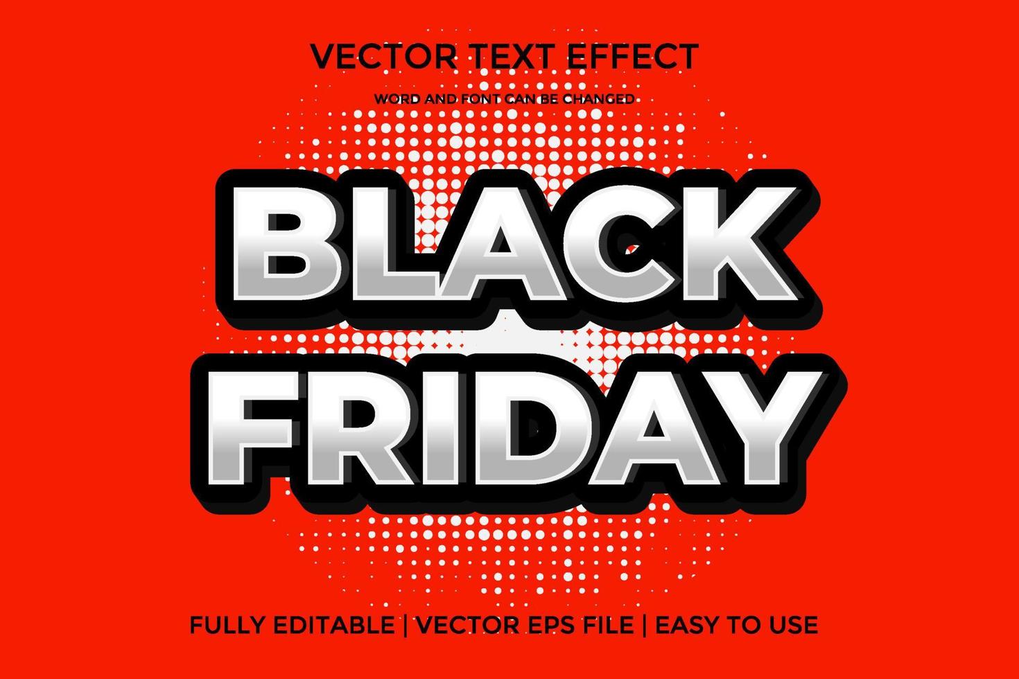 efecto de texto de vector de viernes negro editable