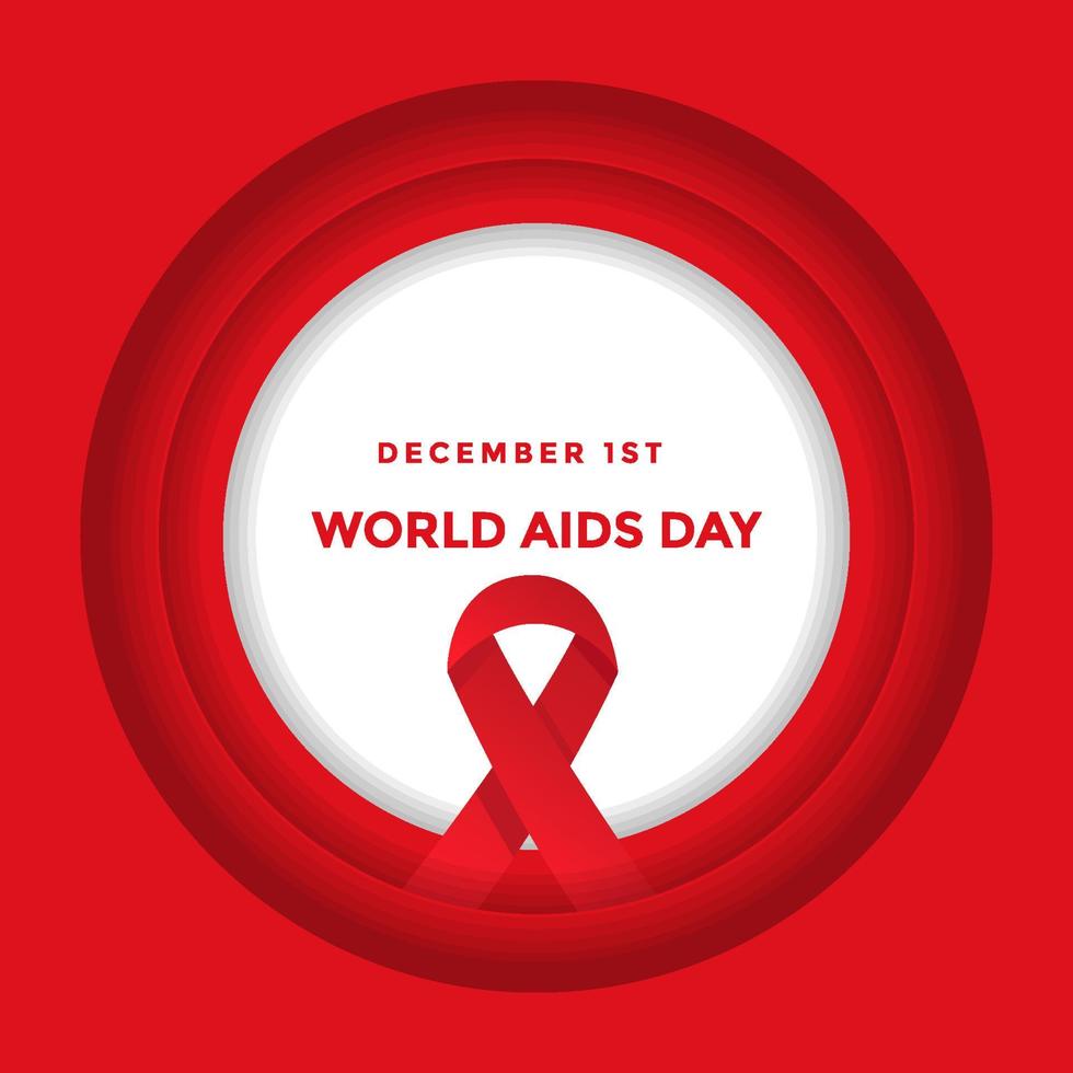 cinta del lazo rojo del día mundial del sida en diseño de estilo art vector
