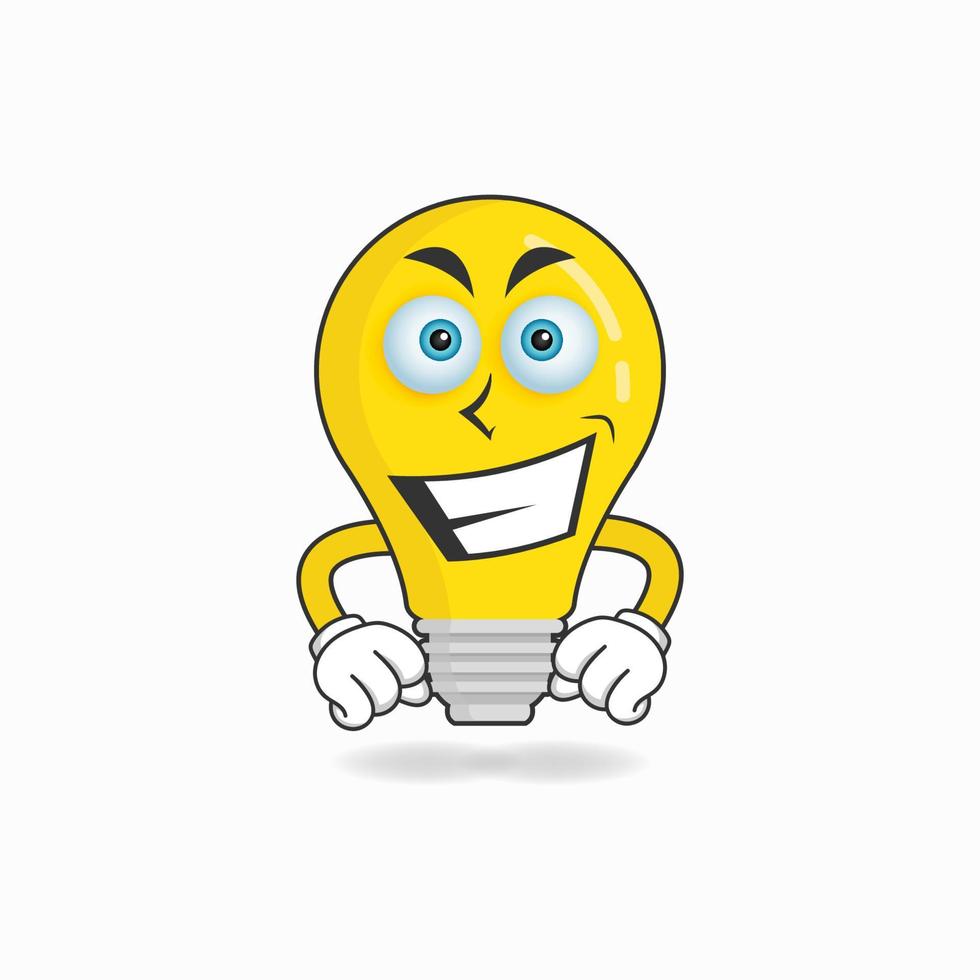 Bulb mascot character with smile expression. vector illustration