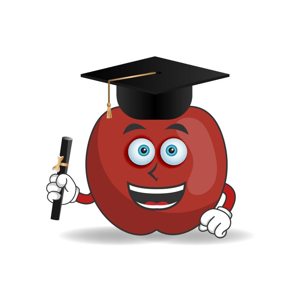 The Apple mascot character becomes a scholar. vector illustration