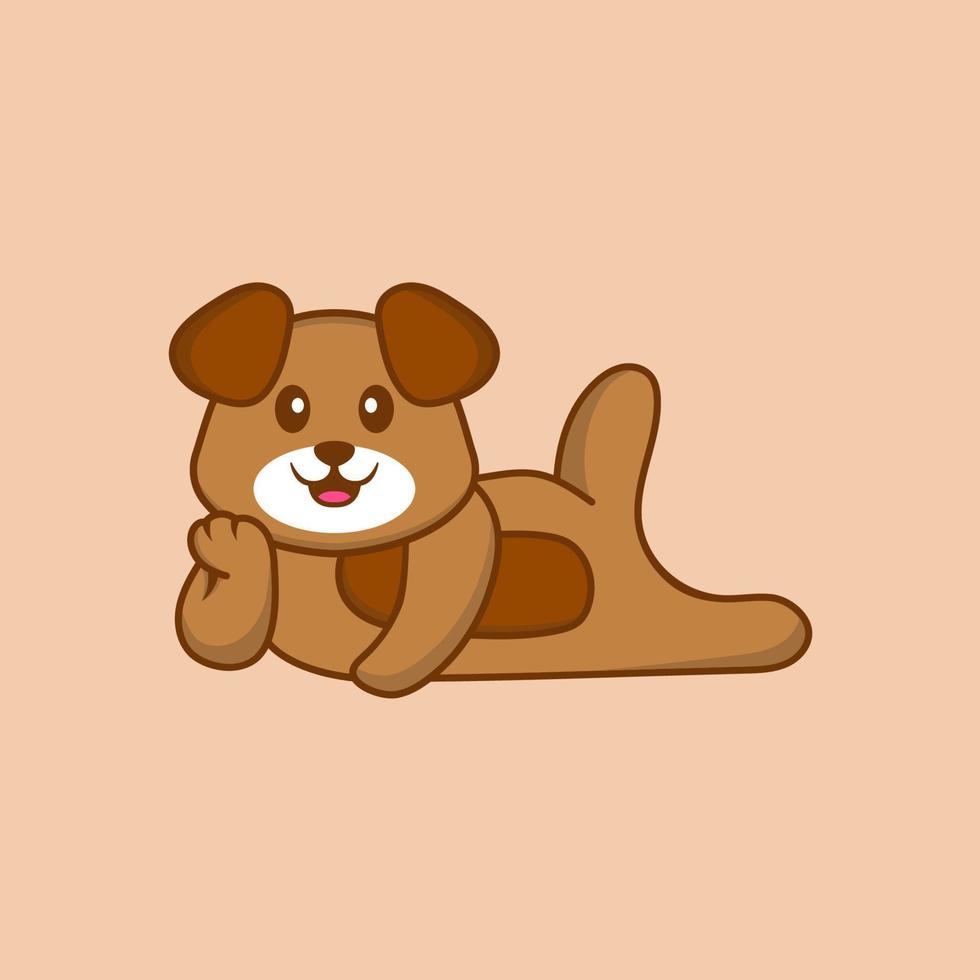 Cute dog cartoon character vector illustration.