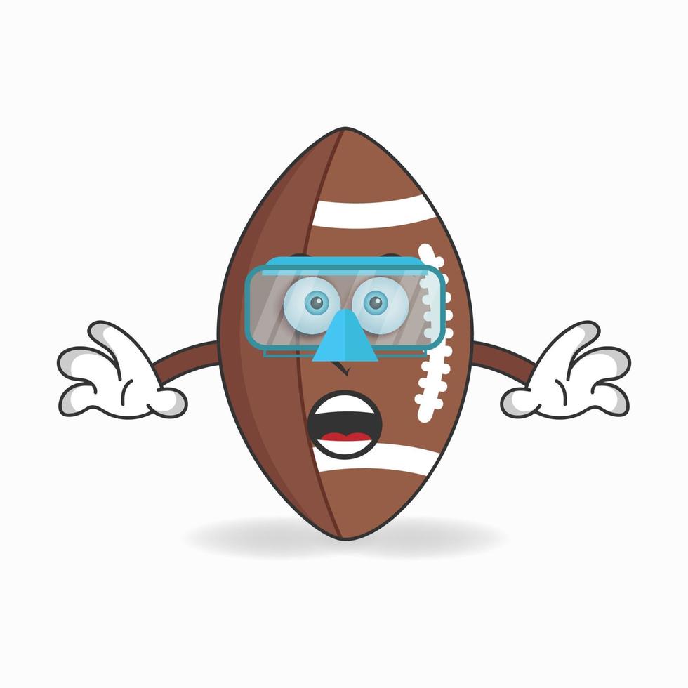 The American Football mascot character is diving. vector illustration