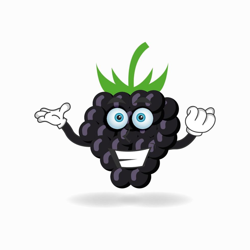 Grape mascot character with smile expression. vector illustration