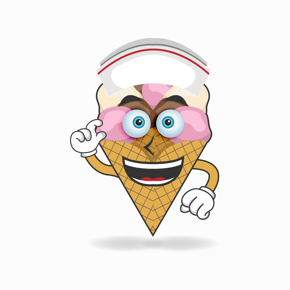 The Ice Cream mascot character becomes a nurse. vector illustration