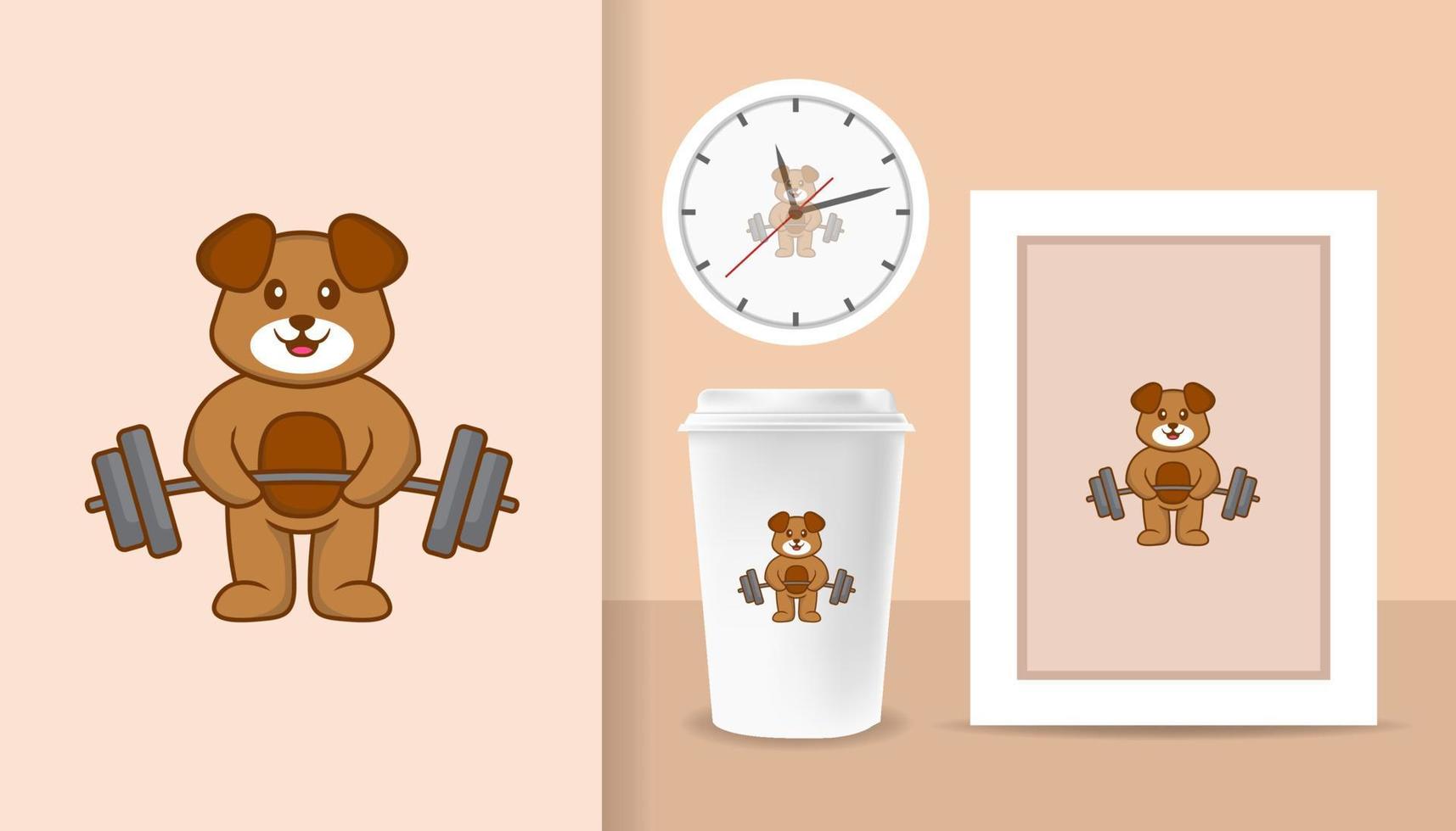 Cute dog cartoon character. Prints on T-shirts, sweatshirts, cases for mobile phones, souvenirs. Isolated vector illustration.