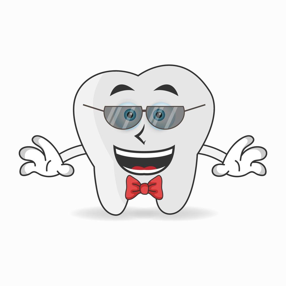 The Tooth mascot character becomes a businessman. vector illustration