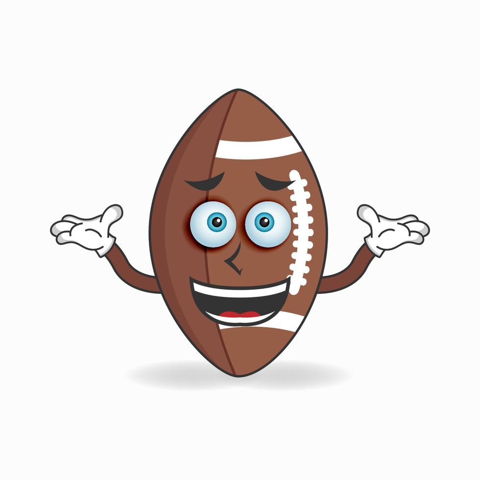 American Football mascot character with a confused expression. vector illustration