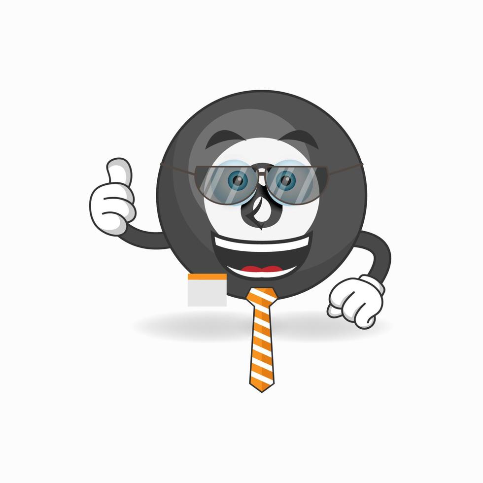 The Billiard ball mascot character becomes a businessman. vector illustration