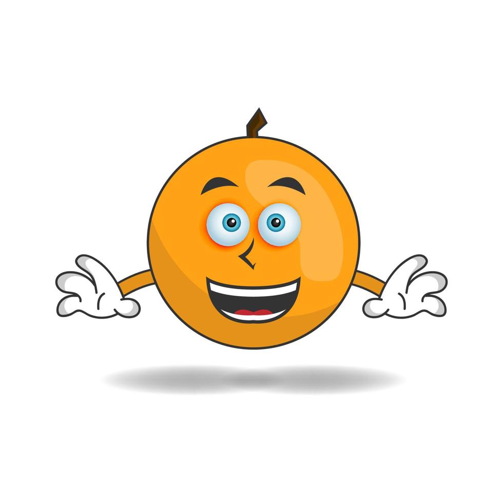 Orange mascot character with smile expression. vector illustration