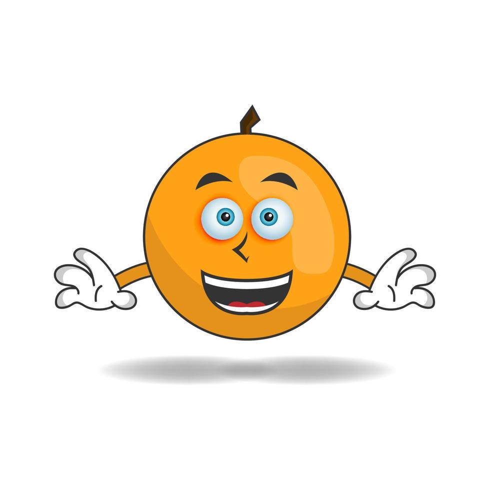 Personaje de mascota naranja con expresión de sonrisa. ilustración vectorial vector