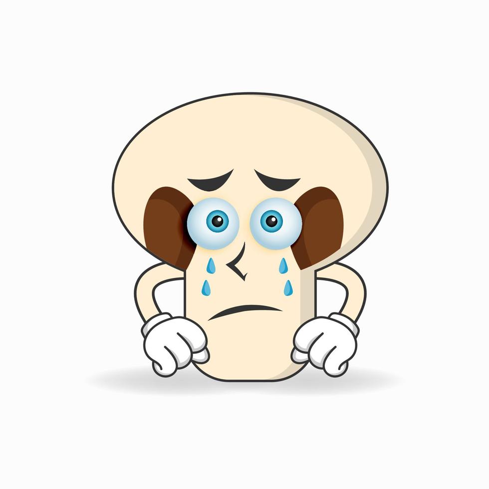mushrooms mascot character with sad expression. vector illustration
