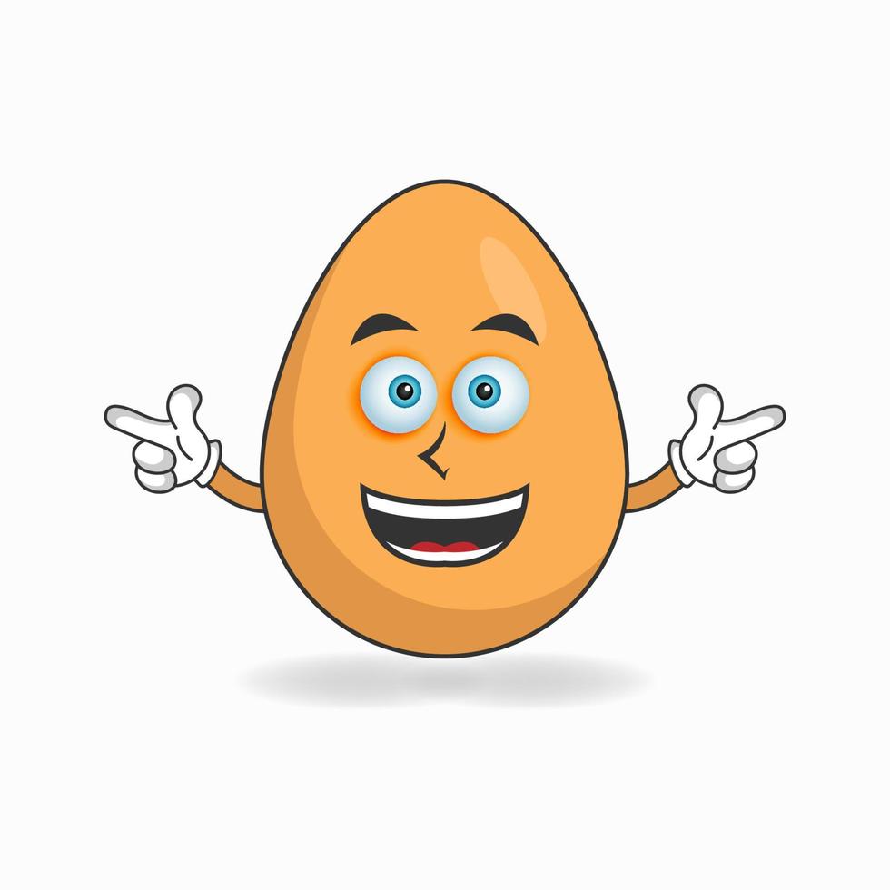 Egg mascot character with smile expression. vector illustration