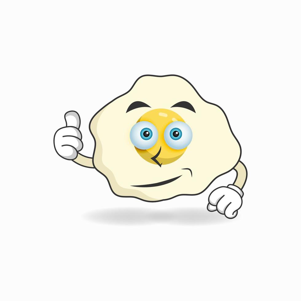 Egg mascot character with thumbs up bring. vector illustration