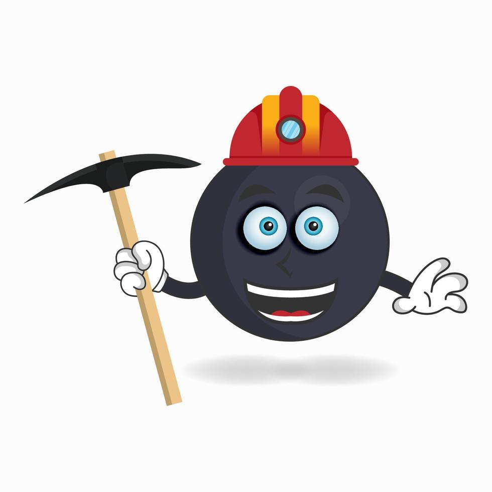 The Boom mascot character becomes a miner. vector illustration