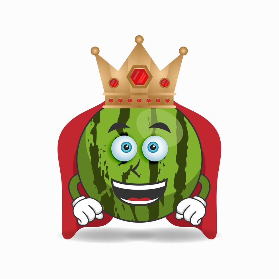 The Watermelon mascot character becomes a king. vector illustration ...