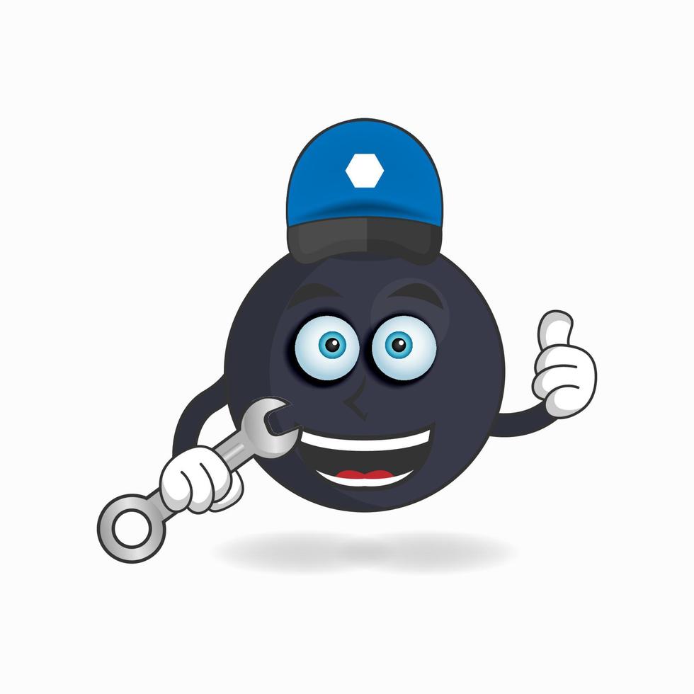 The Boom mascot character becomes a mechanic. vector illustration