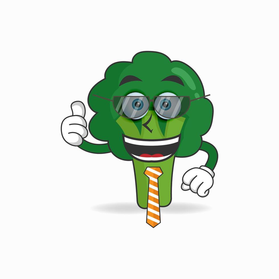 The Broccoli mascot character becomes a businessman. vector illustration