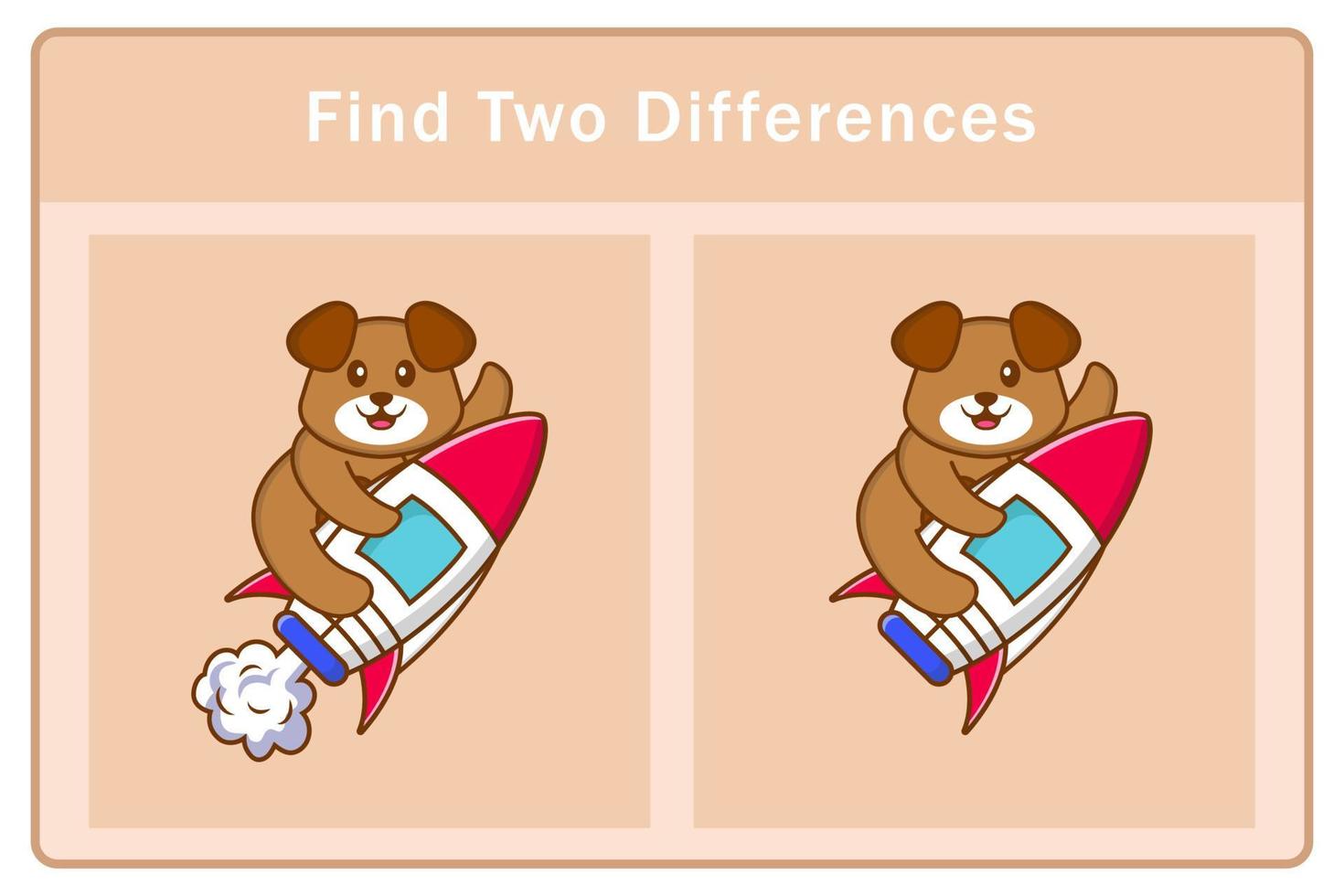 Cute dog cartoon character. Find differences. Educational game for children. Cartoon vector illustration